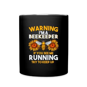 Beekeeper Bee Gift - Full Colour Mug - black - Front