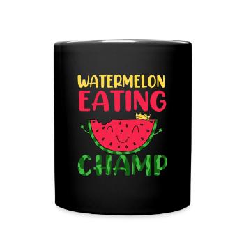 Wassermelone - Tasse einfarbig - Schwarz - Vorne