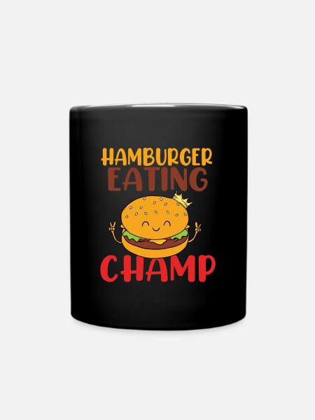 Hamburger Eating Champ - Tasse einfarbig - Schwarz