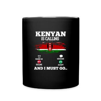 Kenia - Tasse einfarbig - Schwarz - Vorne