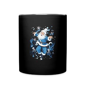 Plaisir de Noël: Père Noël ivre - Mug uni - noir - Devant