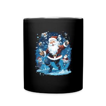 Plaisir de Noël: Père Noël ivre - Mug uni - noir - Devant