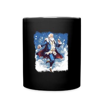 Plaisir de Noël: Père Noël ivre - Mug uni - noir - Devant