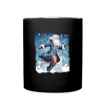 Plaisir de Noël: Père Noël ivre - Mug uni - noir - Devant