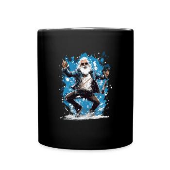 Plaisir de Noël: Père Noël ivre - Mug uni - noir - Devant