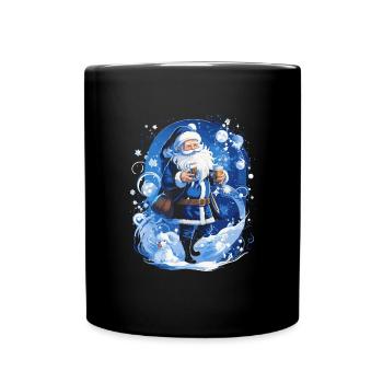 Plaisir de Noël: Père Noël ivre - Mug uni - noir - Devant