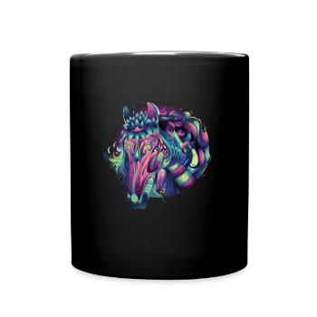Kunstwerk Pferd Festival EDM Kunst - Tasse einfarbig - Schwarz - Vorne