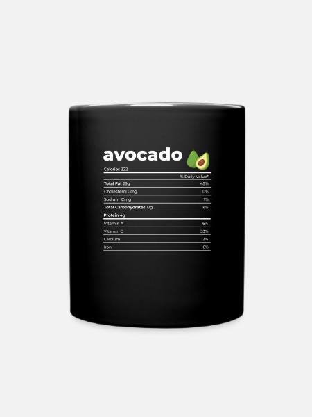 Nährwertangaben Avocado - Tasse einfarbig - Schwarz