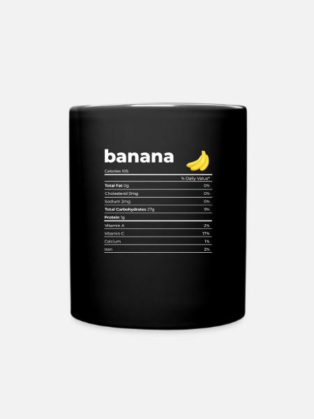 Nutrion Fakten Banane - Tasse einfarbig - Schwarz