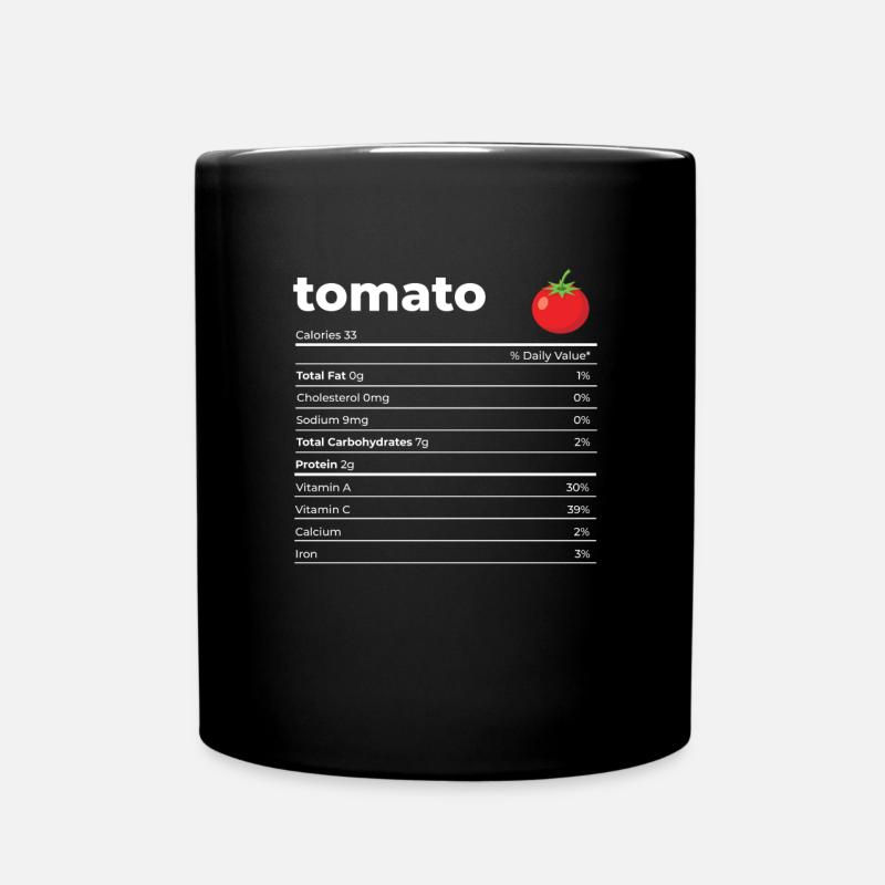 Nährwertangaben Tomate - Tasse einfarbig - Schwarz