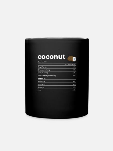 Nutrion Fakten Kokosnuss - Tasse einfarbig - Schwarz