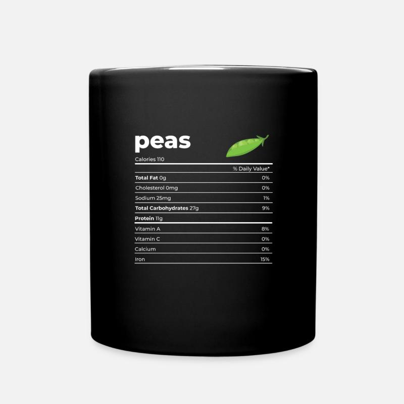 Nutrion-Fakten Erbsen - Tasse einfarbig - Schwarz