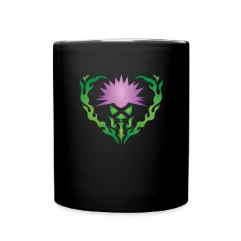Diestel Blume - Tasse einfarbig - Schwarz - Vorne