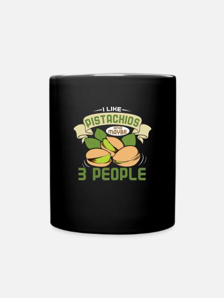 Pistazien Weihnachtsessen Geschenk - Tasse einfarbig - Schwarz