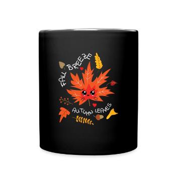 Brise d’automne Feuilles d’automne Herbst Blätter - Mug uni - noir - Devant