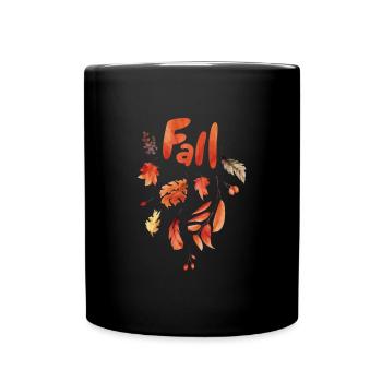 Automne Feuilles d’automne Herbst Blätter - Mug uni - noir - Devant