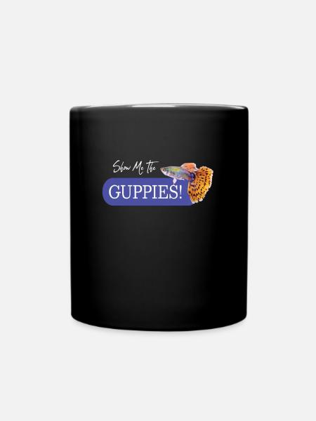 Guppies Aquarium Fisch Aquaristik - Tasse einfarbig - Schwarz