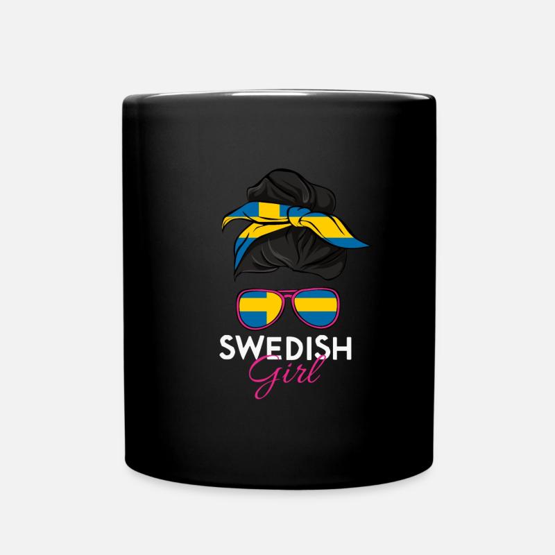 Schwedisches Mädchen - Tasse einfarbig - Schwarz