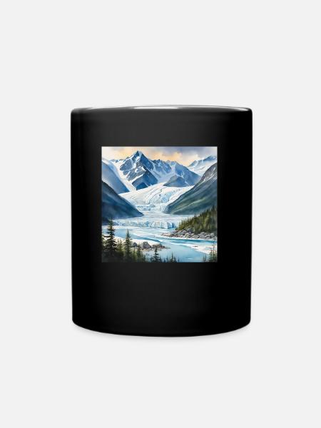Gletscher Eis Landschaft Alaska - Tasse einfarbig - Schwarz