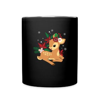 Noël Cerf Renne Noël - Mug uni - noir - Devant