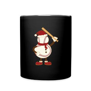 Weihnachtsmann Baseball Weihnacht Lustig - Tasse einfarbig - Schwarz - Vorne