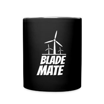 Blade Mate Windrad Windkraft Windenergie - Tasse einfarbig - Schwarz - Vorne