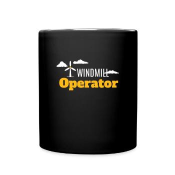 Windmill Operator Wind Power Wind Energy - Full Colour Mug - black - Front