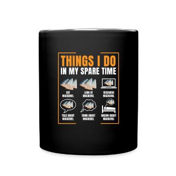 Mackrel Mackrel Saltwater Fish Fishing - Full Colour Mug - black - Front
