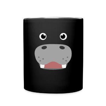 Süßes Nilpferd Kostüm Hippo Kinder - Tasse einfarbig - Schwarz - Vorne