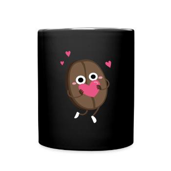 Coffee Love Heart Coffee Maker Roasting - Full Colour Mug - black - Front