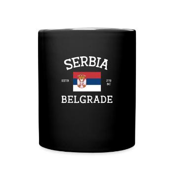 Serbien - Tasse einfarbig - Schwarz - Vorne