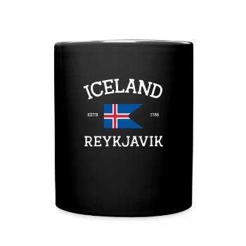Island - Tasse einfarbig - Schwarz - Vorne