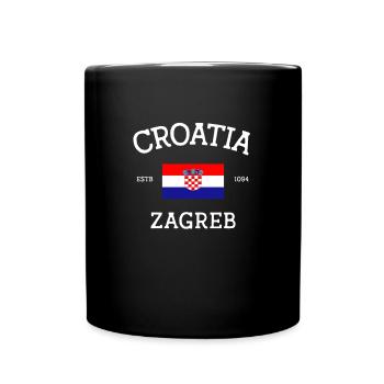 Kroatien - Tasse einfarbig - Schwarz - Vorne