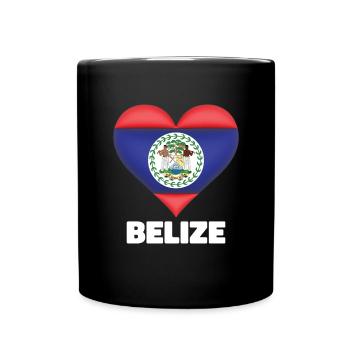 Belize Flagge Herz Belizean Flagge Belize Urlaub - Tasse einfarbig - Schwarz - Vorne