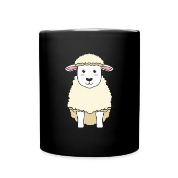 Laine de troupeau de mouton doux - Mug uni - noir - Devant