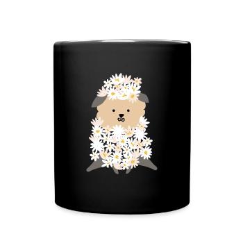 Fleurs Fleurs De Mouton Troupeau De Laine De Mouton - Mug uni - noir - Devant