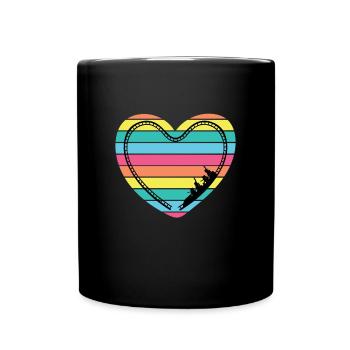 Parc à thème Roller Coaster Heart Rainbow - Mug uni - noir - Devant