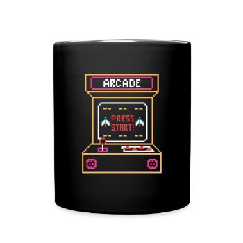 Arcade Automat Retro - Tasse einfarbig - Schwarz - Vorne