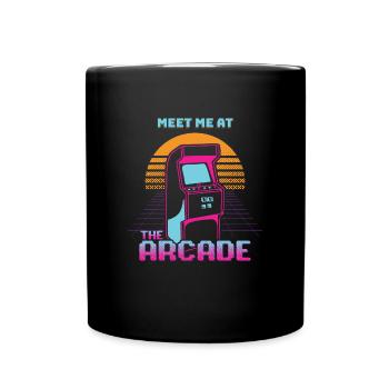 The Arcade Meet Me At Automat Retro - Tasse einfarbig - Schwarz - Vorne