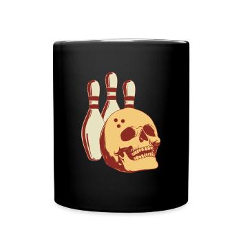 Bowling Skeleton Bowling Skittles - Full Colour Mug - black - Front