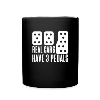 Echte Autos haben drei Pedale Carguy drei Pedale - Tasse einfarbig - Schwarz - Vorne
