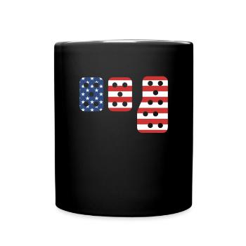 American Car Enthusiast USA Flagge drei PedaleAmer - Tasse einfarbig - Schwarz - Vorne