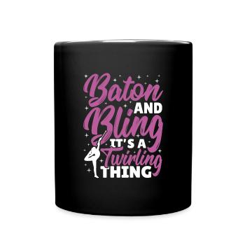 Bâton Twirling Bâton Twirler cadeau - Mug uni - noir - Devant