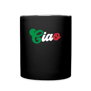 Ciao Italienisch Hallo Auf Wiedersehen besuchen Si - Tasse einfarbig - Schwarz - Vorne