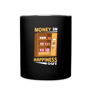 Argent Dans Le Bonheur Sur Distributeur Automatique - Mug uni - noir - Devant