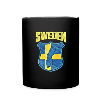 Suède - Mug uni - noir - Devant