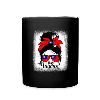 Team Taiwan Messy Bun Taiwanense Frauen Taiwan - Tasse einfarbig - Schwarz - Vorne