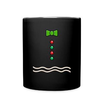 Lebkuchen -Mann Kostüm Weihnachten Lebkuchen - Tasse einfarbig - Schwarz - Vorne