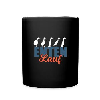 Quack Enten Lauf Gummiente Schritt Für Schritt - Tasse einfarbig - Schwarz - Vorne