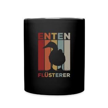Quack Enten Flüsterer Gummiente Sonnenuntergang - Tasse einfarbig - Schwarz - Vorne